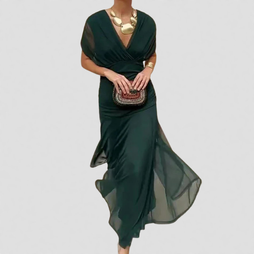 Hayden Laluna™ | Elegant Floral V-Neck Dress