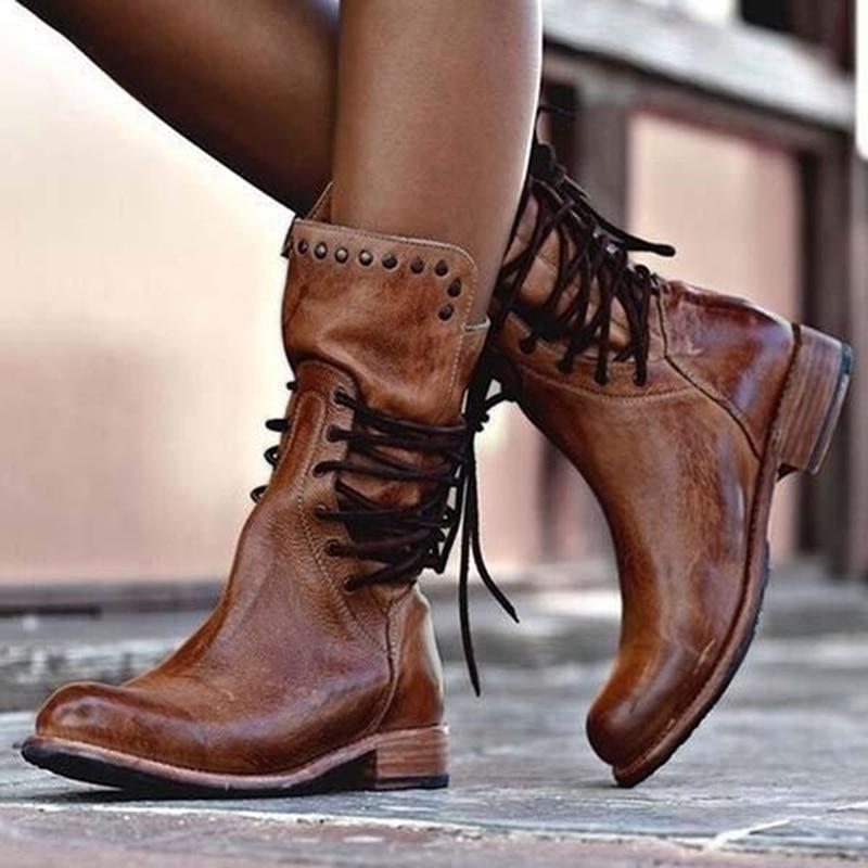 Alisha | Leather Boots with Laces