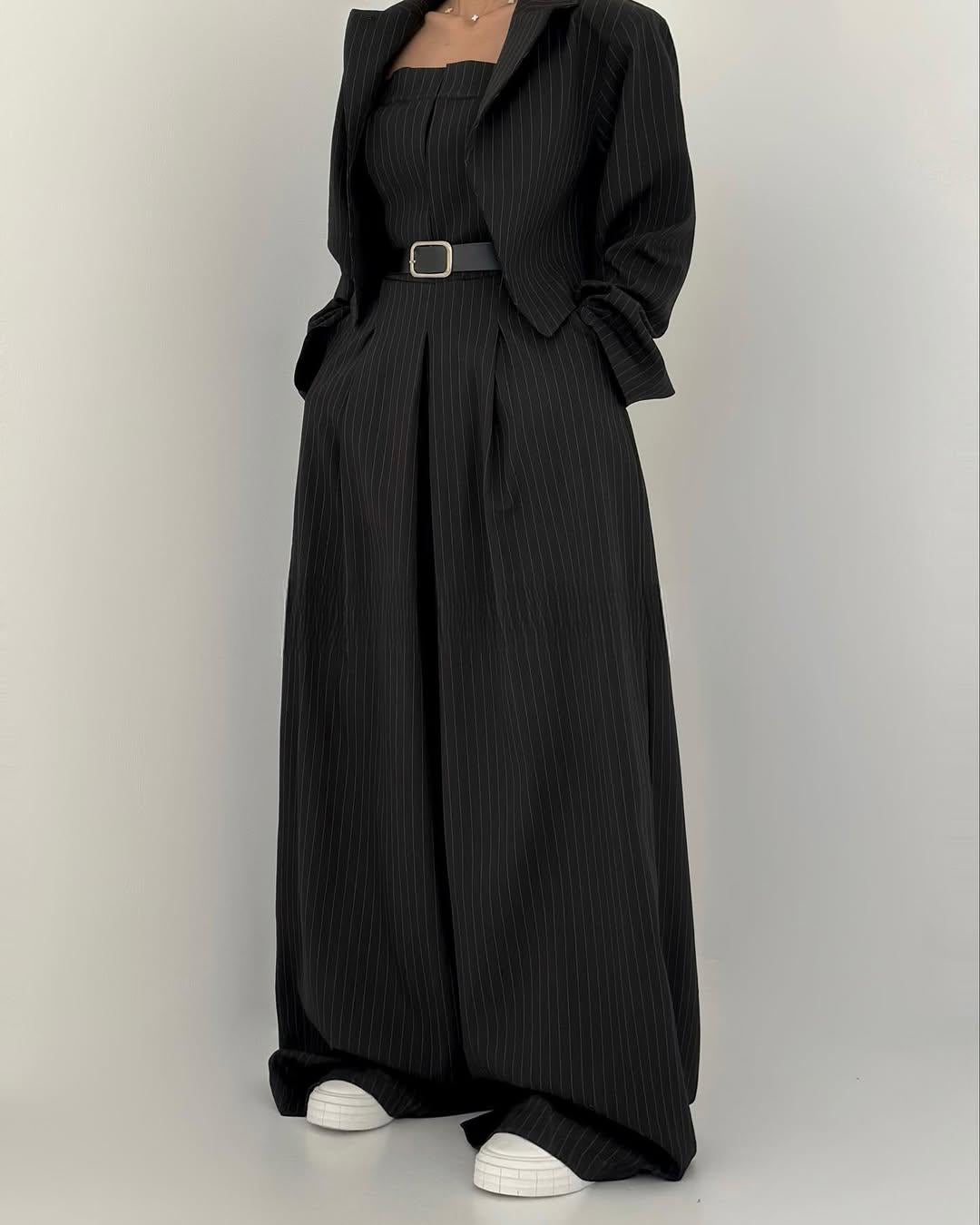 Lauralie | Strapless Jacket-Style Jumpsuit Set