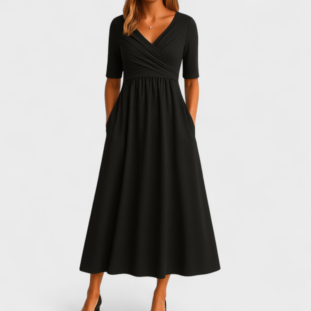 Ida | Elegant Pleated Midi Dress