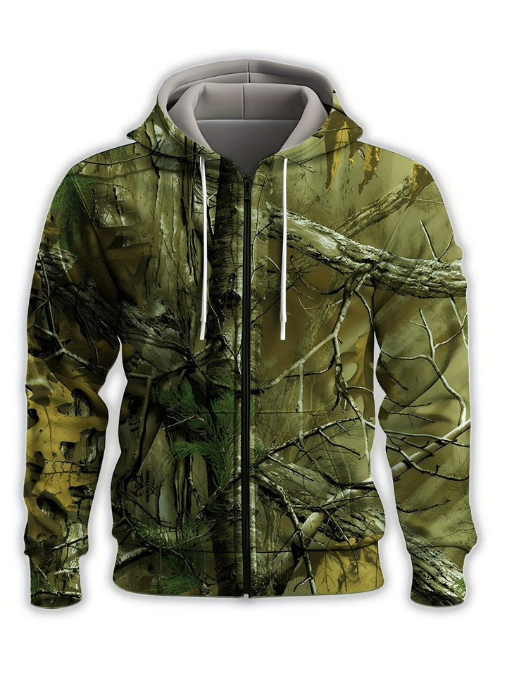 Whitaker - Branch Printed Hoodie With Zip Up