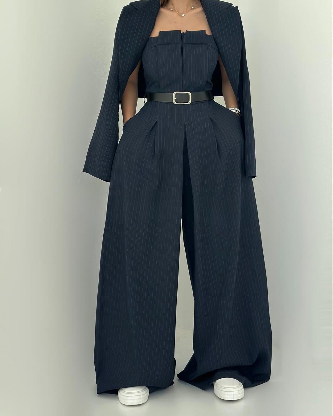 Lauralie | Strapless Jacket-Style Jumpsuit Set