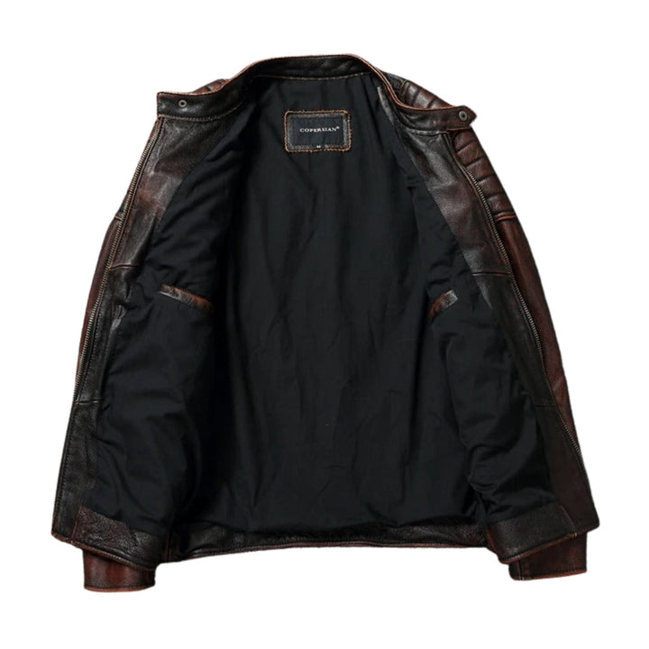 Jorge | Leather Jacket with Front Zipper