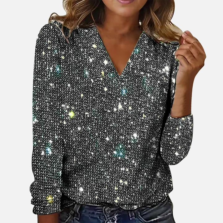 Jade | V-Neck Diamond Blouse