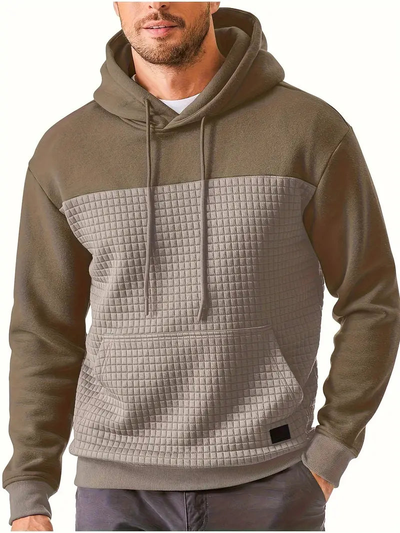 Dashiell - Textured Grid Hooded Sweatshirt