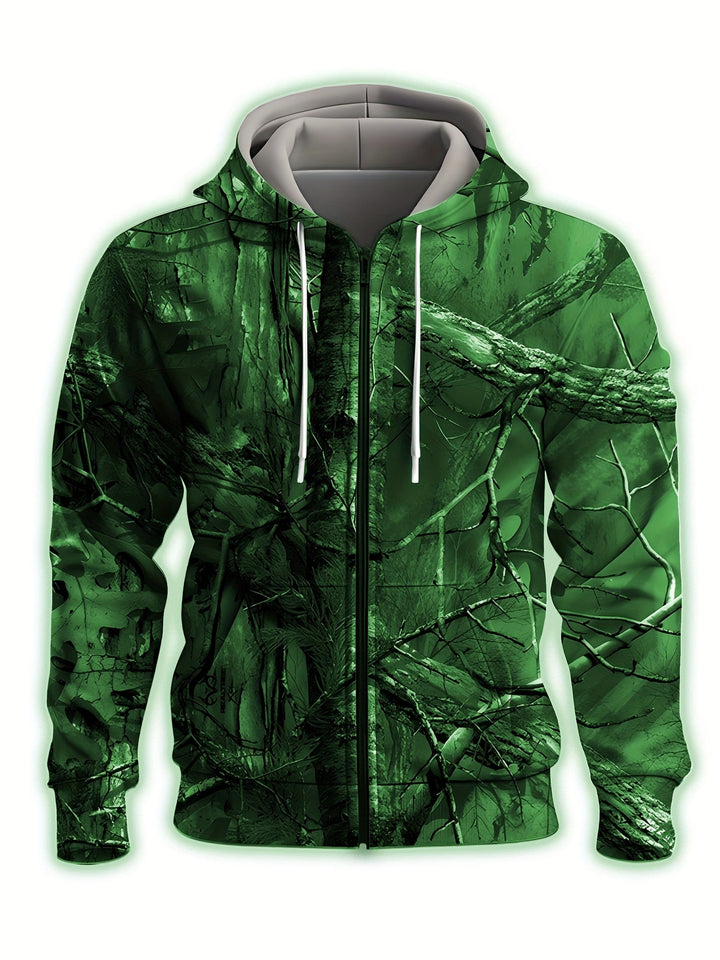 Whitaker - Branch Printed Hoodie With Zip Up