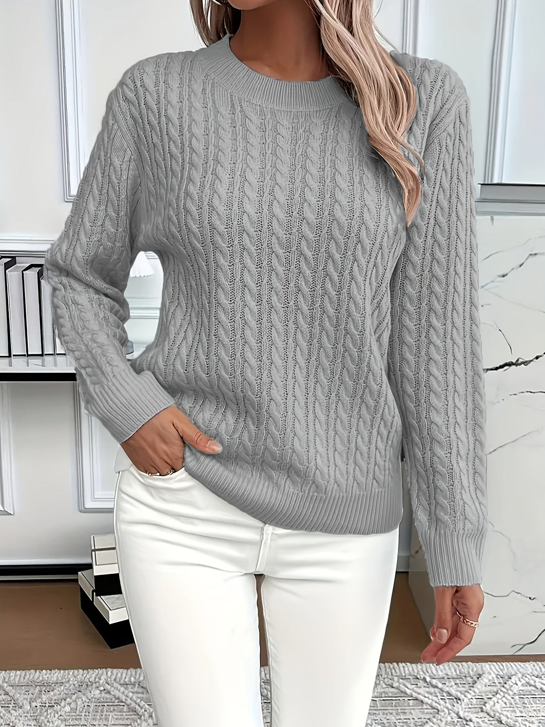 Bernila | Classic Cable-Knit Everyday Sweater