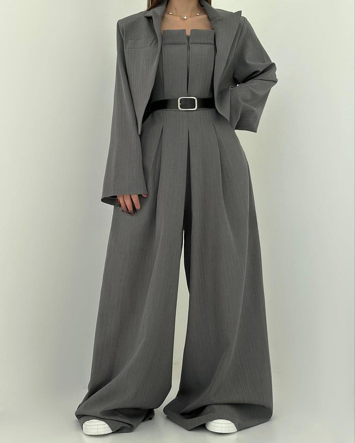 Lauralie | Strapless Jacket-Style Jumpsuit Set