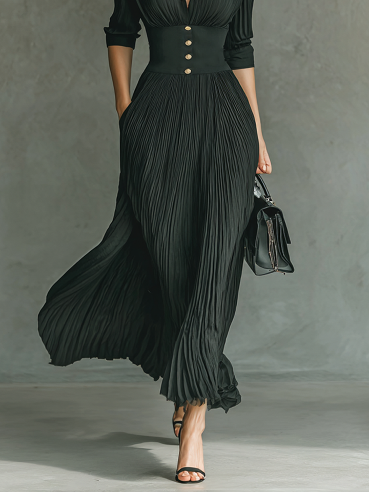 Naomi | Pleated Maxi Dress