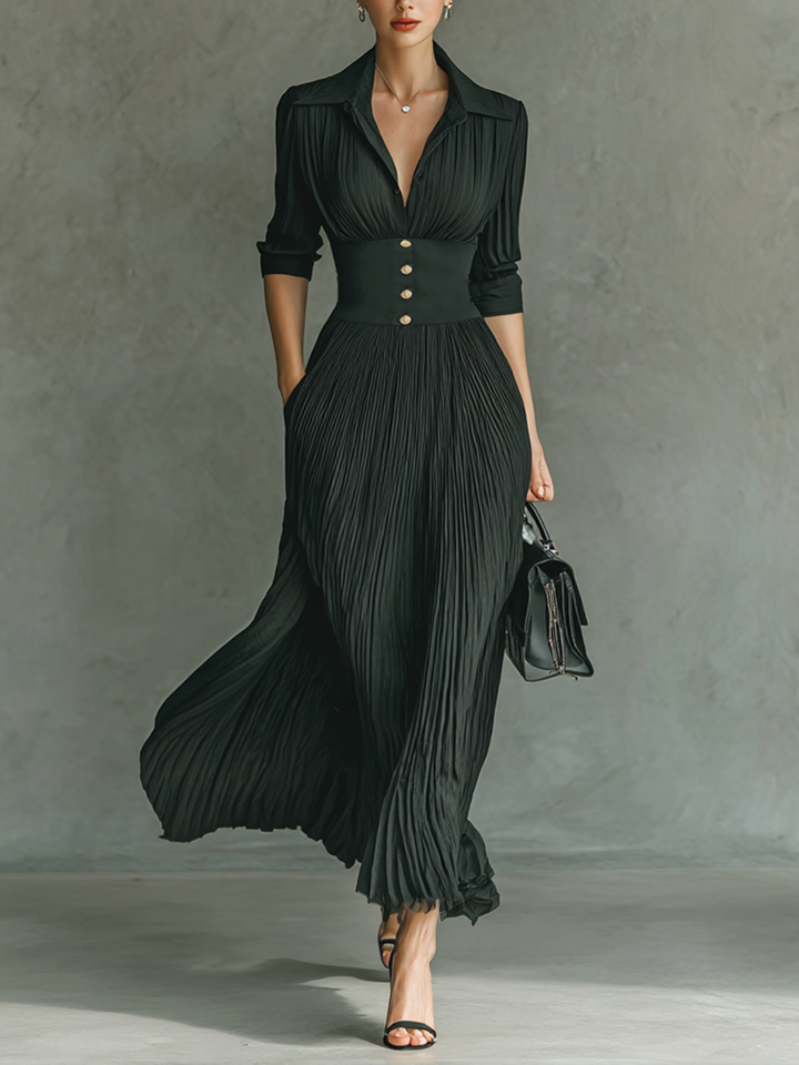 Naomi | Pleated Maxi Dress