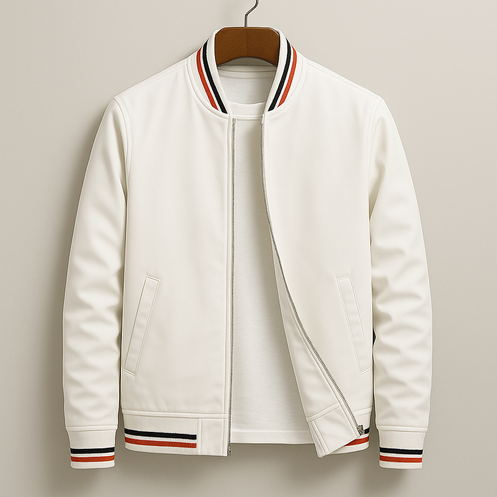 Chez | Elegant Striped Bomber Jacket