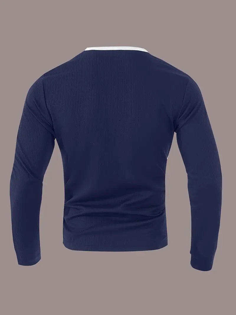Kyran | Waffle Long Sleeve Henley Shirt
