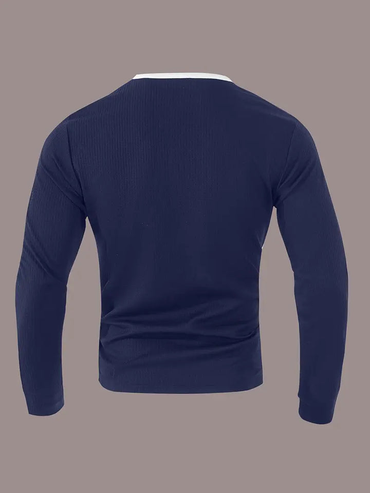 Kyran | Waffle Long Sleeve Henley Shirt