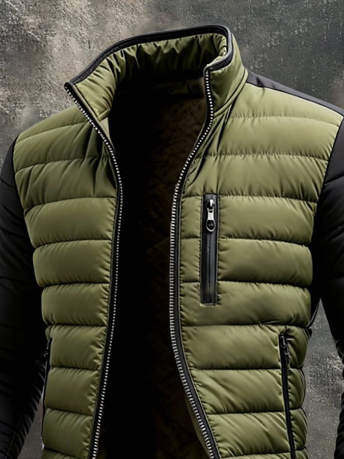 Traian | Quilted Zip Jacket with Structured Finish