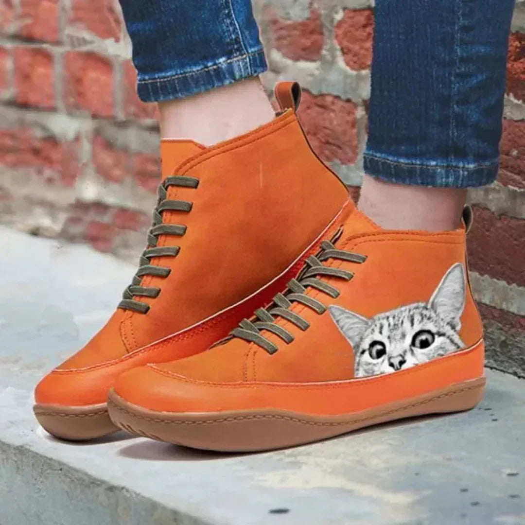 Sofie | Leather Ankle Boots for Cat Lovers