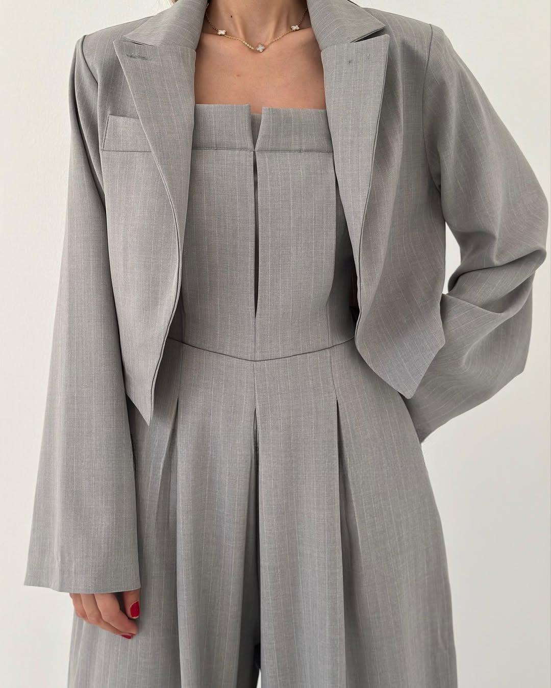 Lauralie | Strapless Jacket-Style Jumpsuit Set