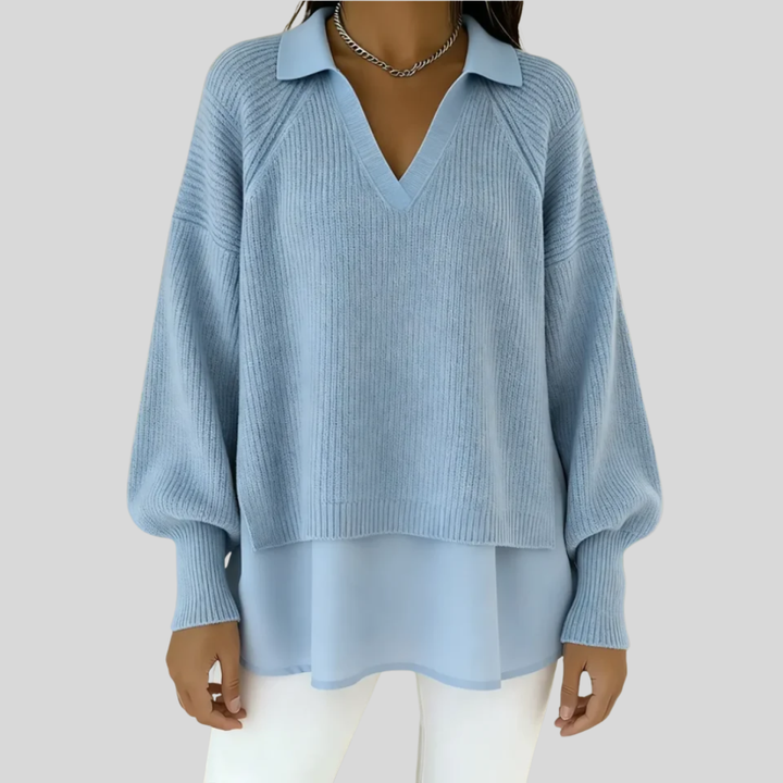 Mila | Elegant Layered V-Neck Sweater