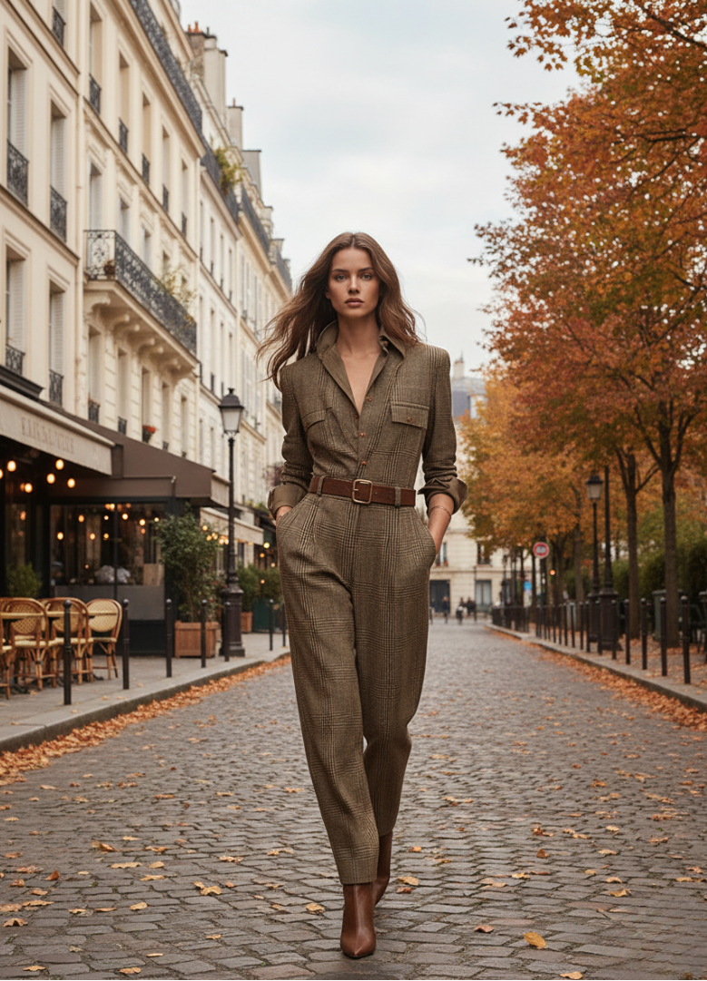 Laura | Elegant Plaid Jumpsuit