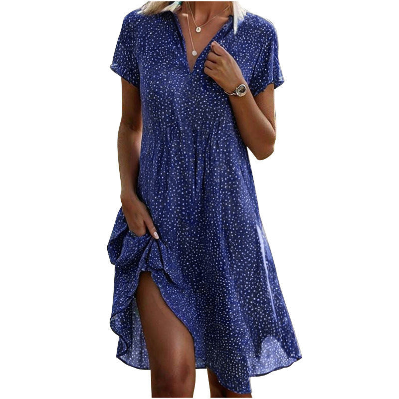 Haisley – Relaxed Dot Print Shirt Dress
