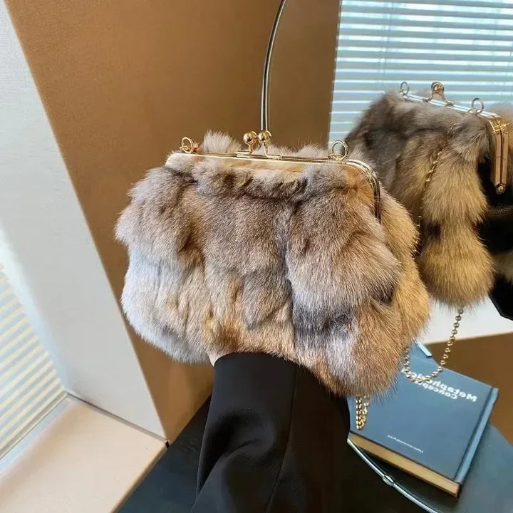 Victoria | Elegant Evening Faux Fur Clutch Bag
