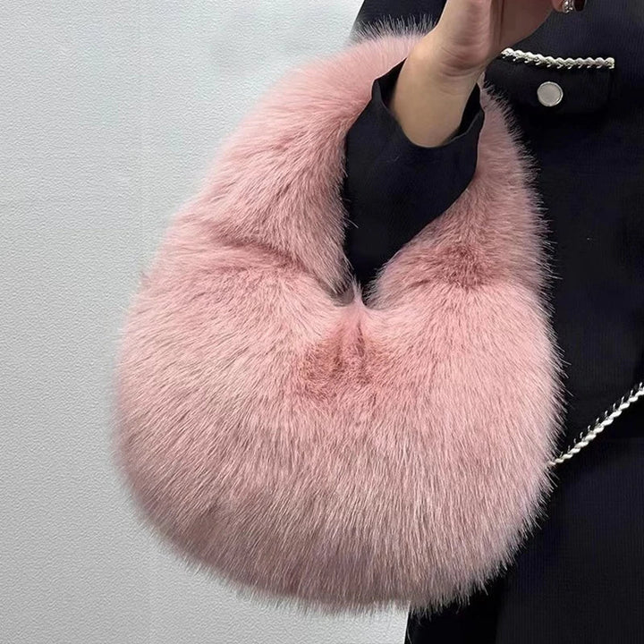 Jean | Faux Fur Half-Moon Shoulder Bag