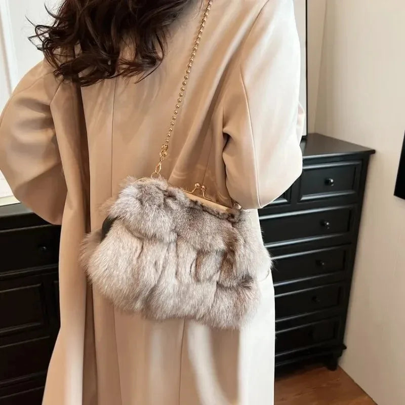 Victoria | Elegant Evening Faux Fur Clutch Bag