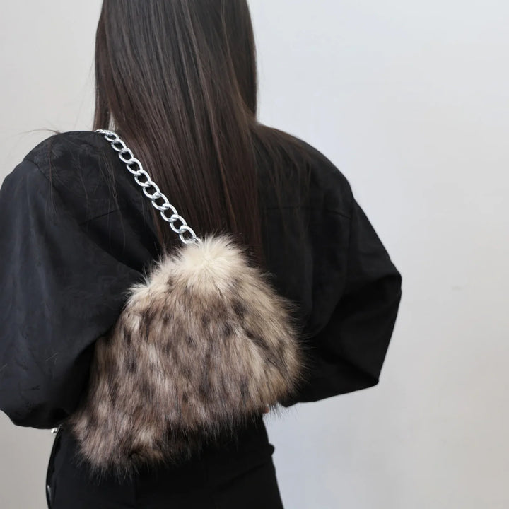 Brynn | Faux Fur Pattern Shoulder Bag