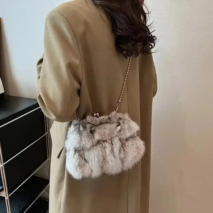 Victoria | Elegant Evening Faux Fur Clutch Bag