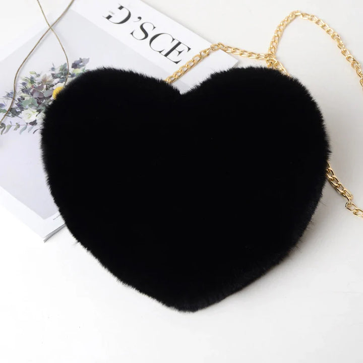 Geneva | Plush Heart Shoulder Bag