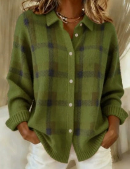 Olive | Woodland Check Cardigan
