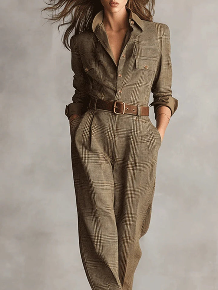 Laura | Elegant Plaid Jumpsuit