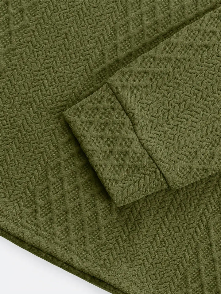 Benoit | Textured T-Shirt with Jacquard Collar