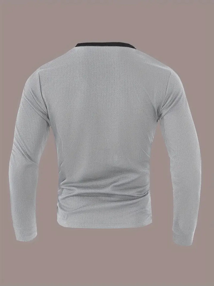 Kyran | Waffle Long Sleeve Henley Shirt