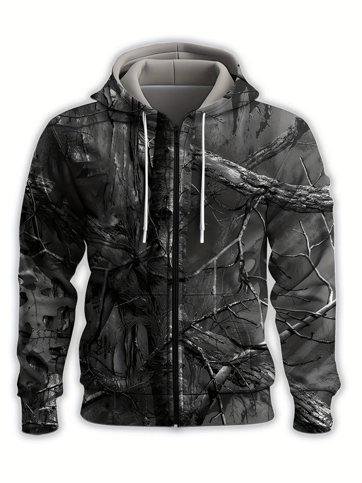 Whitaker - Branch Printed Hoodie With Zip Up