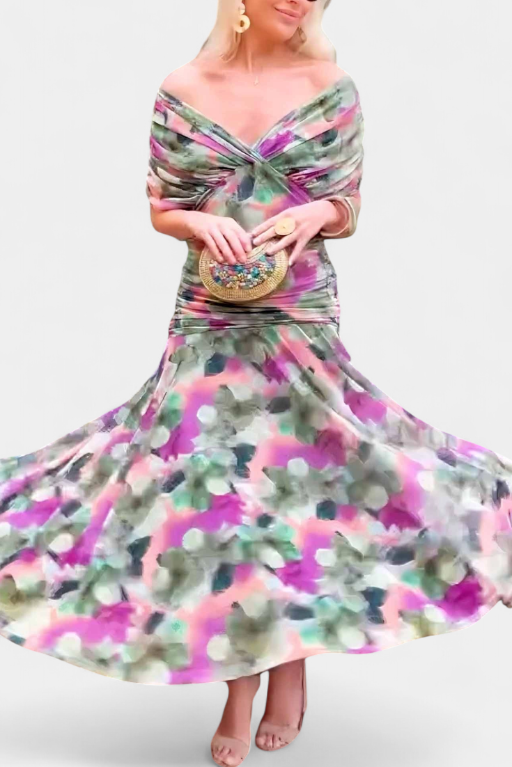 Hayden Laluna™ | Elegant Floral V-Neck Dress