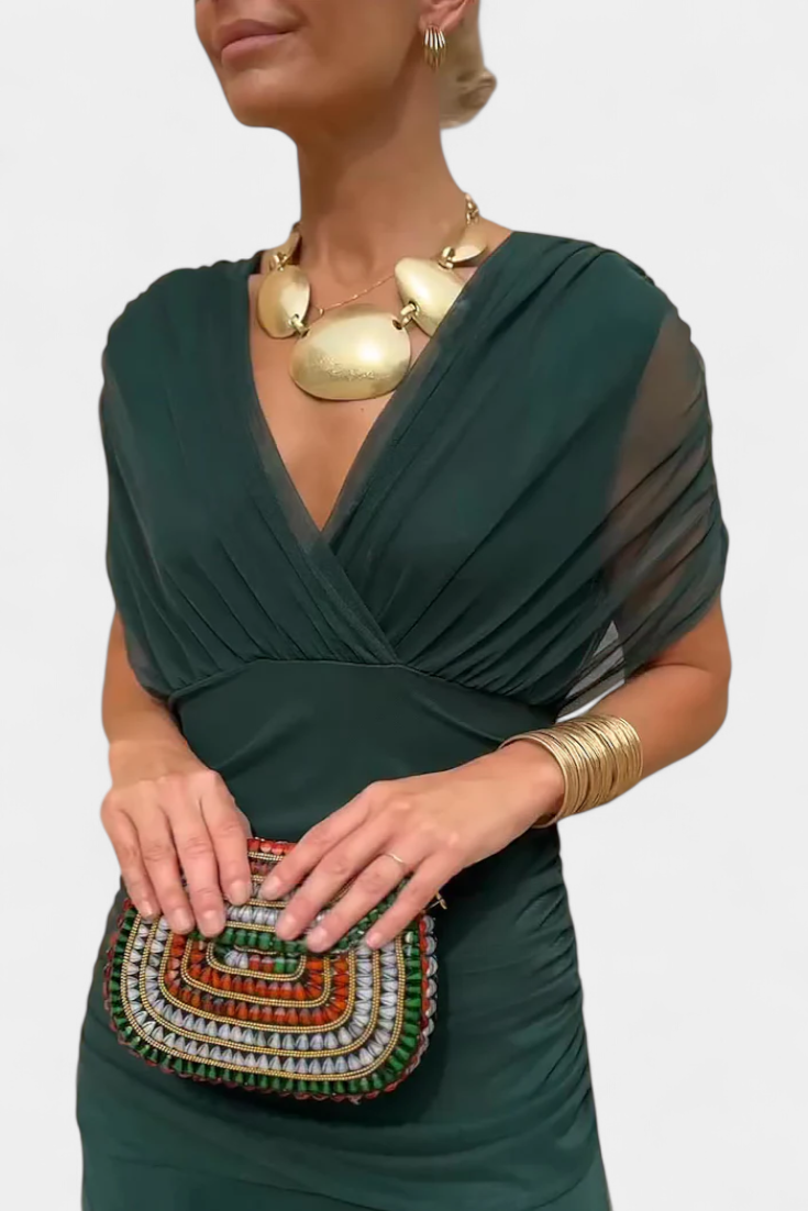 Hayden Laluna™ | Elegant Floral V-Neck Dress