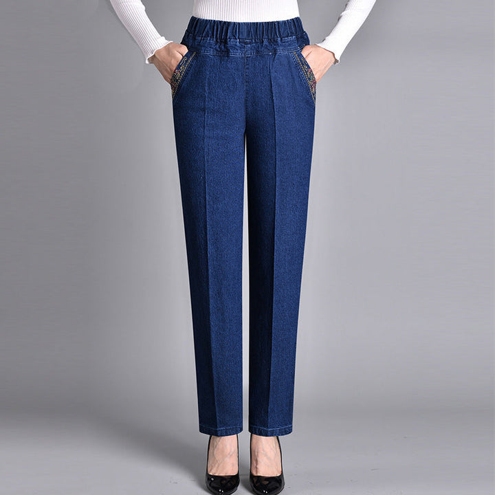 Scarlet | Women's Jeans with Side Pockets and Elastic Waist